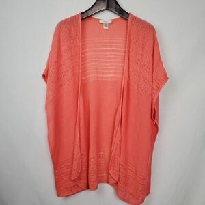 CJ Banks X/1x Plus  Pink Open Front Cardigan
